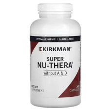 Мультивитамины без витаминов A и D, Super Nu-Thera Without A&D Kirkman Labs, 360 вегетарианских капсул