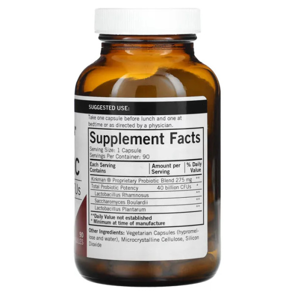 Пробіотик для травлення, CD-Biotic, Kirkman Labs, 40 млрд КУО, 90 вегетаріанських капсул