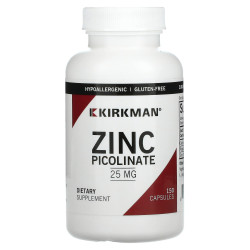 Цинк (пиколинат), Kirkman Labs Zinc (Picolinate), 25 мг, 150 капсул
