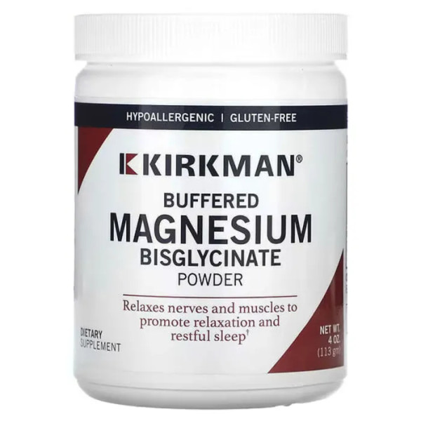 Магній бісгліцинат забуферений, Buffered Magnesium Bisglycinate Powder, Kirkman Labs, порошок, 113 г