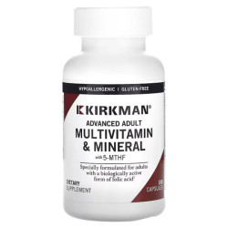 Мультивитамины и минералы с 5-MTHF, Advanced Adult Multivitamin & Minerals with 5-MTHF Kirkman Labs, 180 вегетарианских капсул