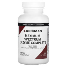 Травні ферменти, максимальний спектр, Kirkman Labs Maximum Spectrum Enzyme Complete, 120 вегетаріанських капсул