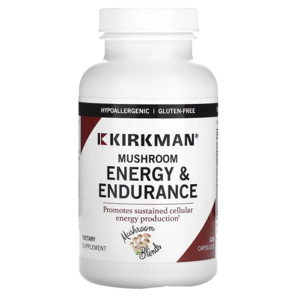 Енергія та витривалість, Mushroom, Energy & Endurance, Kirkman Labs, 120 капсул
