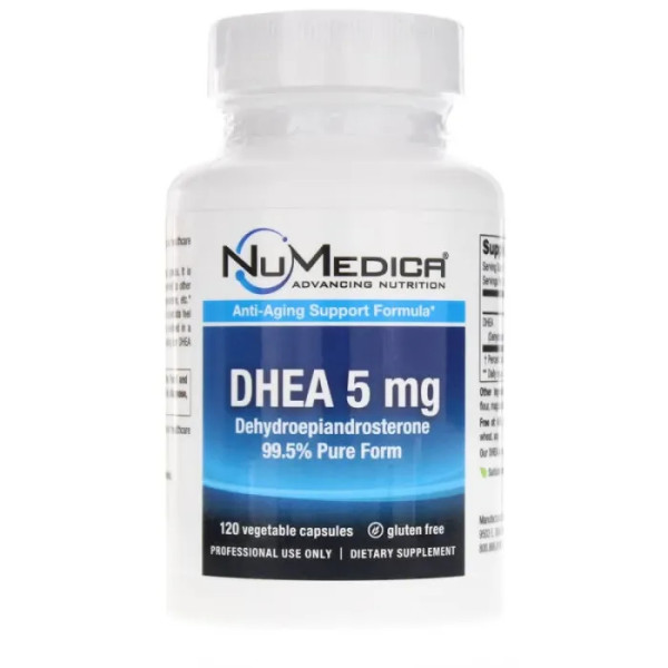 ДГЕА (Дегідроепіандростерон), DHEA, NuMedica, 5 мг, 120 вегетаріанських капсул