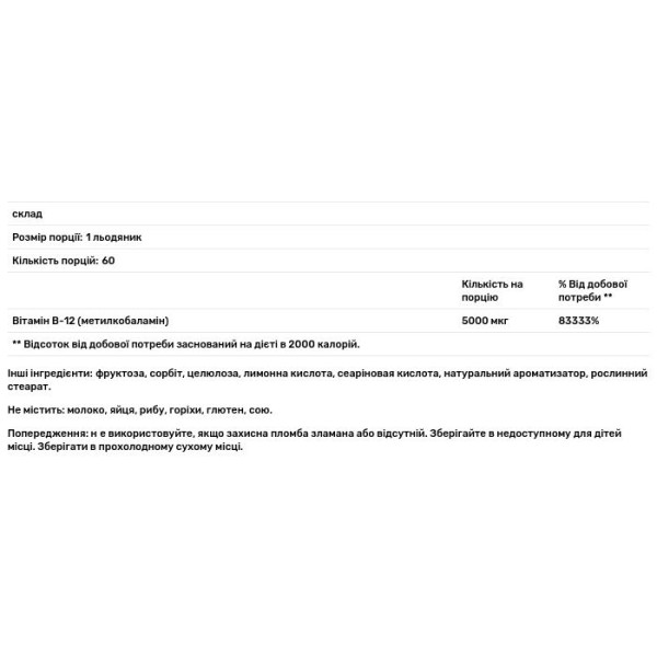 Вітамін В-12, Methyl B12 Rx, NuМedica, 5000 мкг, 60 льодяників