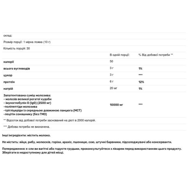 Молозиво, підтримка імунітету, Immunog PRP, NuMedica, порошок, 300 г