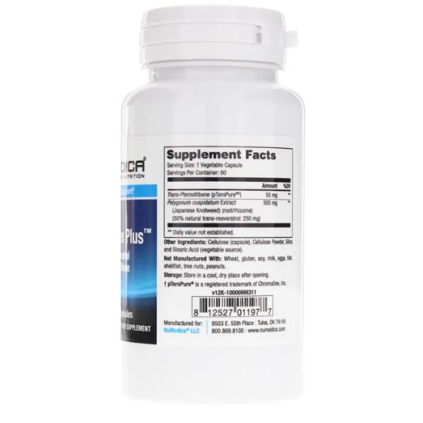 Ресвератрол, ResveraPlex Plus, NuMedica, 60 вегетаріанських капсул