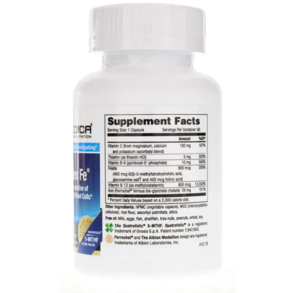 Залізо + вітаміни, HemePlex Fe, NuMedica, 60 вегетаріанських капсул