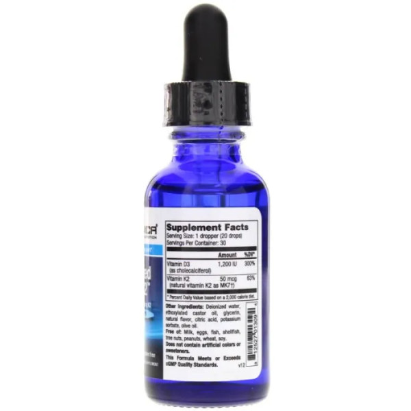 Вітамін D-3 і К-2, Micellized D3 + K2, NuMedica, 1 200 МО \/ 50 мкг, рідина, 30 мл