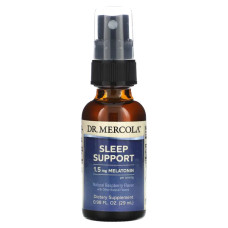 Підтримка сну з мелатоніном, Dr. Mercola Sleep Support з малиною, 29 мл.
