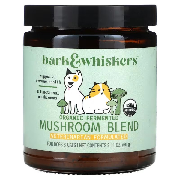 Комплекс грибів для здоров'я тварин, Mushroom Blend, Dr. Mercola, органічна ферментована грибна суміш для собак та котів, 60 г