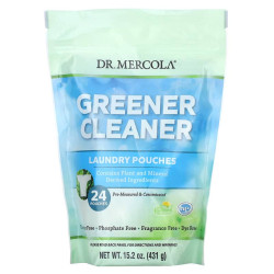 Безфосфатный пральный порошок, Dr. Mercola Laundry Pouches, без запаха, 24 пакета (431 г)