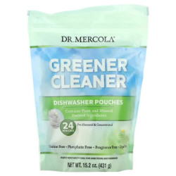 Порошок для посудомийної машини без фосфатів, Dr Mercola Dishwasher Pouches, 24 шт, 431 г