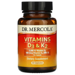 Вітамін D3 та K2, Dr. Mercola Vitamins D3 K2, 30 капсул