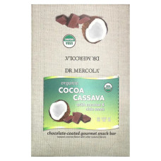 Батончики з кокосом та насінням чіа, Dr. Mercola Cocoa Cassava, органік, 12 шт. по 44 г