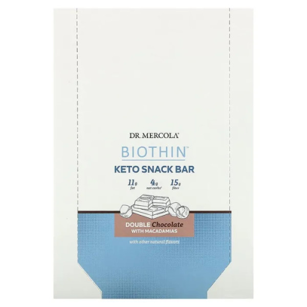 Батончики питательные, Pure Power Mitomix Bar, Dr. Mercola, двойной шоколад, 12 шт. по 40 г