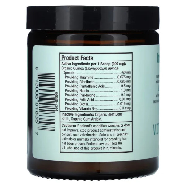 Комплекс вітамінів B, для котів та собак, Organic Vitamin B Complex, For Dogs and Cats, Bark and Whiskers, Dr. Mercola, 24 г