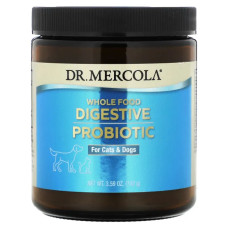 Пробіотик для котів та собак, Dr. Mercola Whole Food Digestive Probiotic (For Cats and Dogs), підтримка травлення, 102 г
