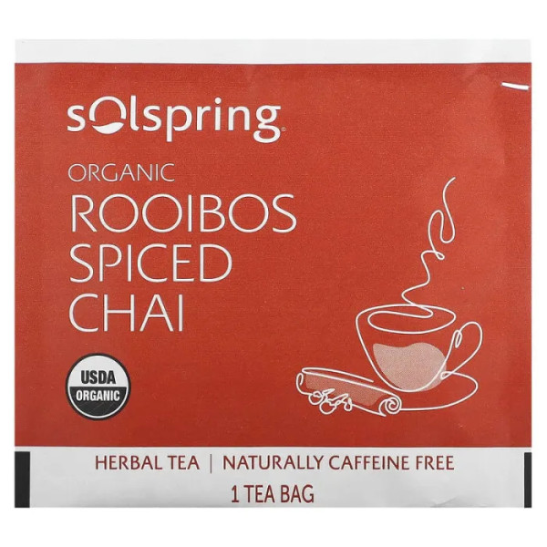 Чай ройбуш, Rooibos Spiced Chai, Dr. Mercola, 18 пакетиків, 36 г