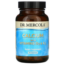 Кальцій з вітамінами D3 та K2, Dr. Mercola Calcium with Vitamins D3 & K2, 90 капсул