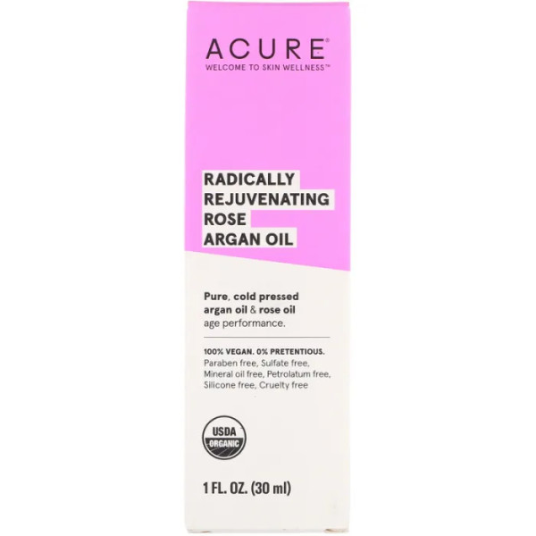 Аргановое масло марокканское, Argan Oil, Acure Organics, омолаживающее, розовое, 30 мл