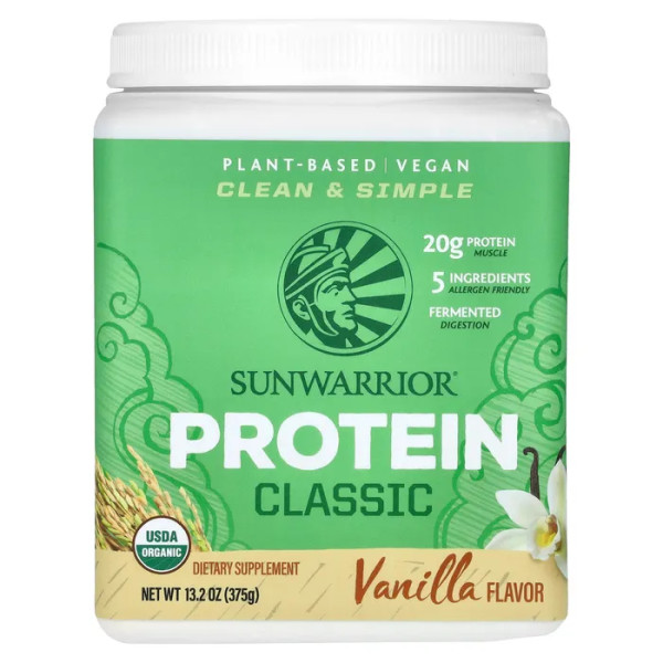 Протеїн класичний, Classic Protein, Sunwarrior, 100% веганський, ваніль, 375 г