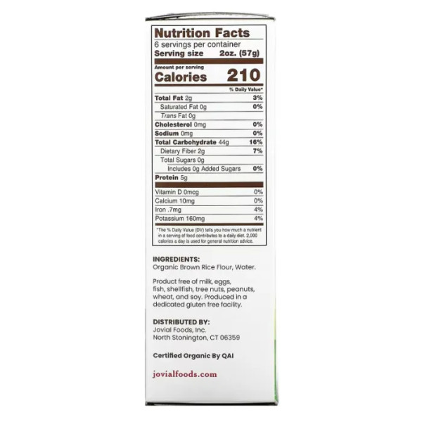 Паста з коричневого рису, Organic Brown Rice Pasta, Penne, Jovial, пенне, органік, 340 г