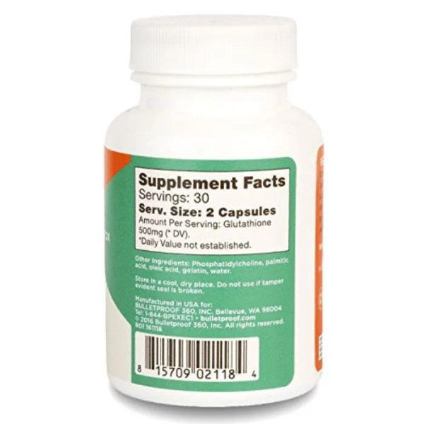 Глутатіон ліпосомальний, Glutathione Force, Bulletproof, 500 мг, 90 вегетаріанських капсул