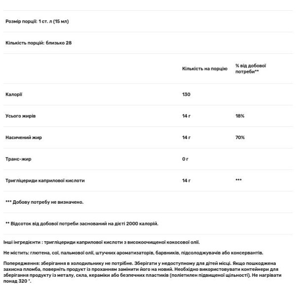 Октанове масло для мозку, Brain Octane C8 MCT Oil, BulletProof, 414 мл