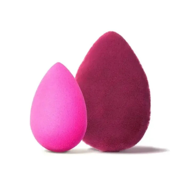 Подарунковий набір, Little Wonders, BeautyBlender, лімітований, спонж для макіяжу + пуховка для розсипчастої пудри, колір бордовий\/рожевий