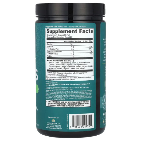 Матча із суперфудів, Superfood Matcha, Dr. Ax \/ Ancient Nutrition, Ancient Elixirs, 214 г