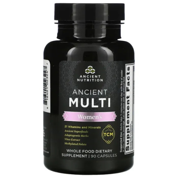 Вітаміни та мінерали для жінок, Ancient Multi, Dr. Axe \/ Ancient Nutrition, 90 капсул