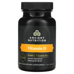 Витамин D 125 мкг (5000 МЕ), Vitamin D Dr. Axe Ancient Nutrition, 60 капсул