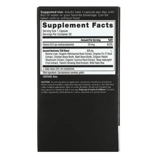 Вітамін B-12, Vitamin B-12, Dr. Axe \/ Ancient Nutrition, 30 капсул