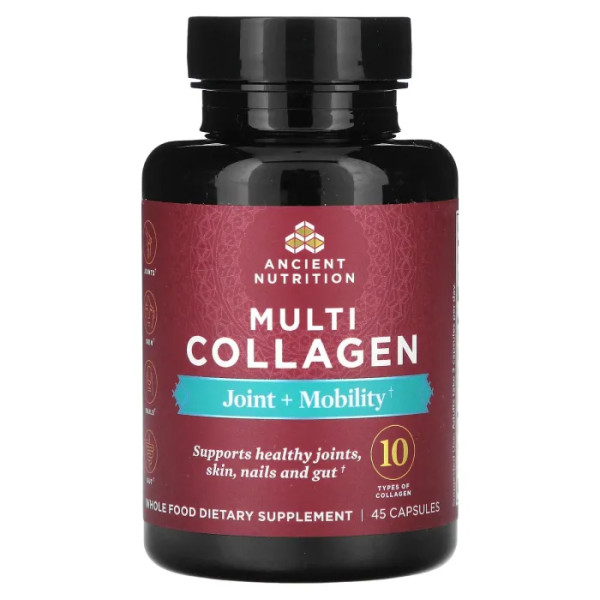 Мультиколаген, Multi Collagen, Ancient Nutrition, для суглобів та рухливості, 45 капсул