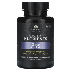 Цинк із пробіотиками, Zinc Probiotics Ancient Nutrition, 30 капсул
