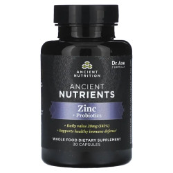 Цинк із пробіотиками, Zinc Probiotics Ancient Nutrition, 30 капсул