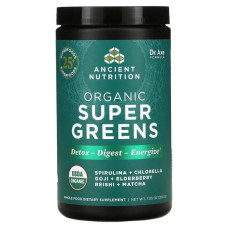 Зелене харчування, Dr. Axe / Ancient Nutrition Organic Super Green, 200 г