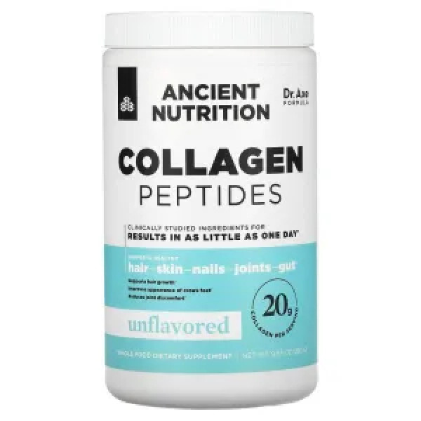 Пептиди колагену, Collagen Peptides, Dr. Ax\/Ancient Nutrition, без смаку, 280 г