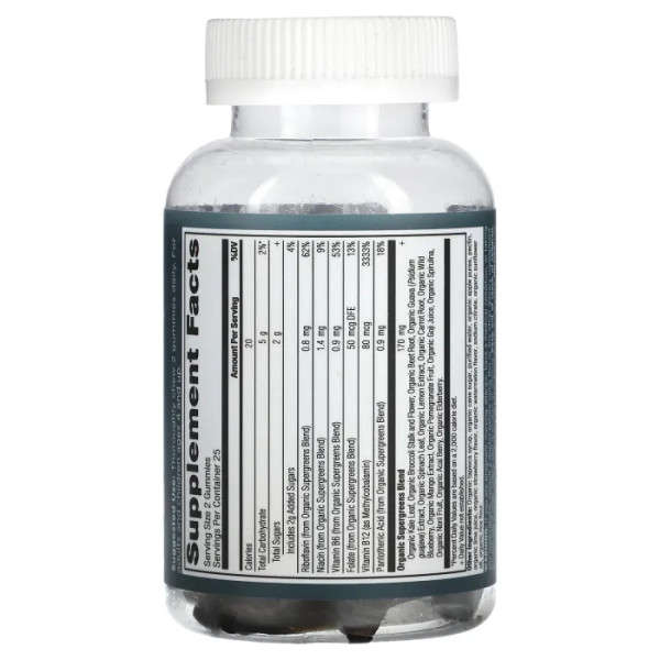 Суперзелень органічна, Organic Super Greens, Dr. Ax\/Ancient Nutrition, зі смаком полуниці та кавуна, 50 жувальних таблеток