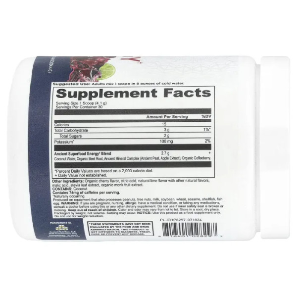 Енергетична суміш, Clean Energy, Dr. Axe\/Ancient Nutrition, Clean Energy, вишневий лаймад, 124,4 г