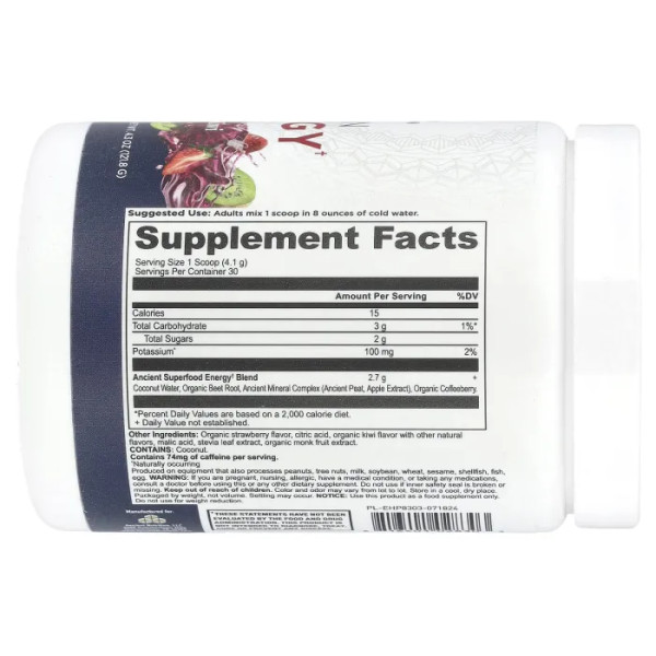 Енергетична суміш, Clean Energy, Dr. Axe\/Ancient Nutrition, Clean Energy, полуниця та ківі, 121,8 г