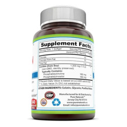 Лецитин 1200 мг, Pure Naturals Lecithin, 240 м'яких капсул