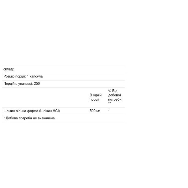 L-лізин, L-Lysine, Pure Naturals, 500 мг, 250 капсул