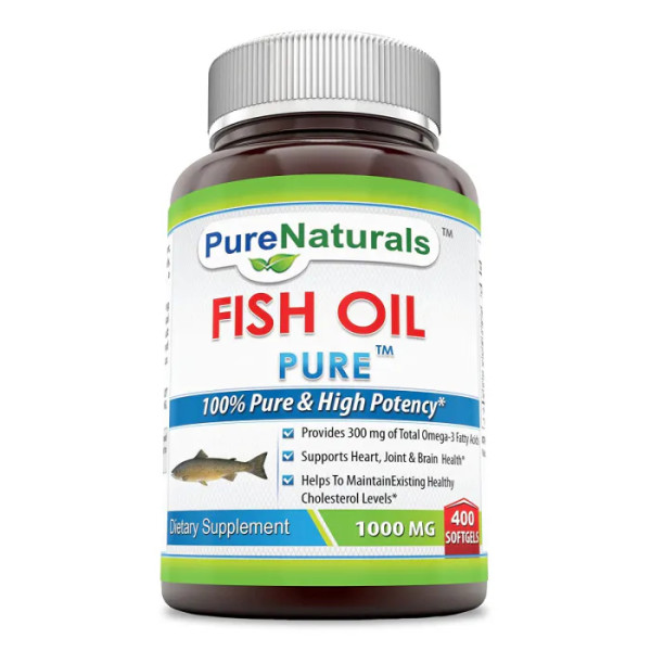 Риб'ячий жир, Fish Oil, Pure Naturals, 1000 мг, 400 гелевих капсул
