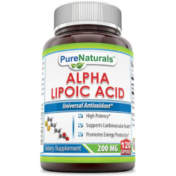 Альфа-ліпоєва кислота 200 мг, Alpha Lipoic Acid Pure Naturals, 120 капсул