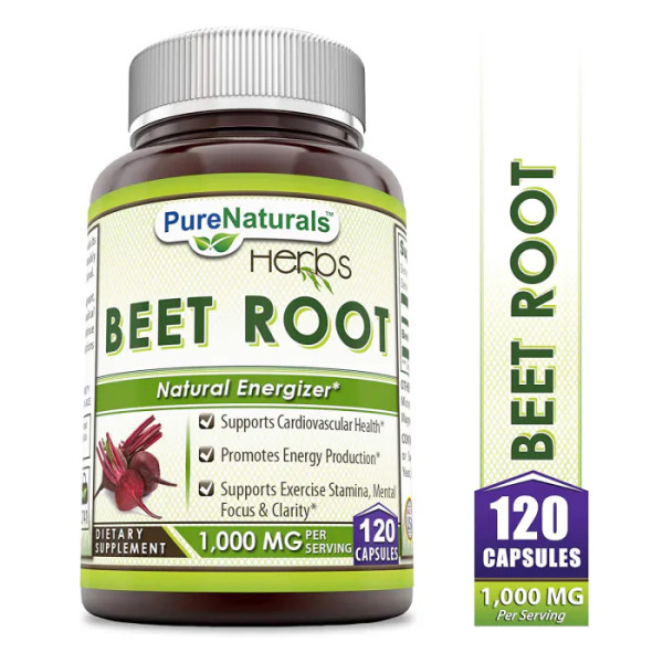 Буряк, корінь, Beet Root, Puro Naturals, 1000 мг, 120 капсул