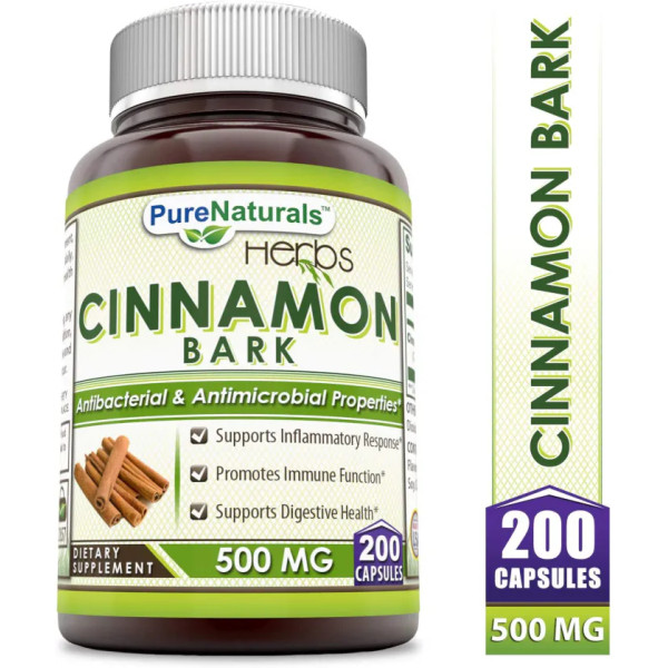 Кора кориці, Cinnamon Bark, Pure Naturals, 500 мг, 200 капсул