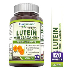 Лютеин 20 мг с зеаксантином, Lutein with Zeaxanthin Pure Naturals, 120 гелевых капсул