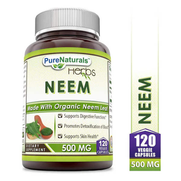 Нім, Neem, Pure Naturals, 500 мг, 120 вегетаріанських капсул